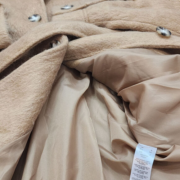 TOPSHOP , NORDSTROM Women's Wool Blend Belted‎ Shirt Jacket Camel Tan Sz S NWT - Picture 9 of 9